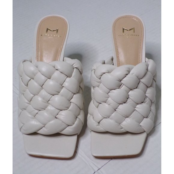 🆕 MARC FISHER Dakina Woven Slides Sandals Shoes Ivory 7.5 - Picture 12 of 14